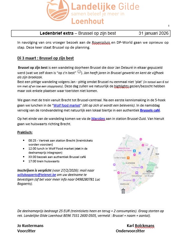 Ledenbrief EXTRA 31 januari 2026