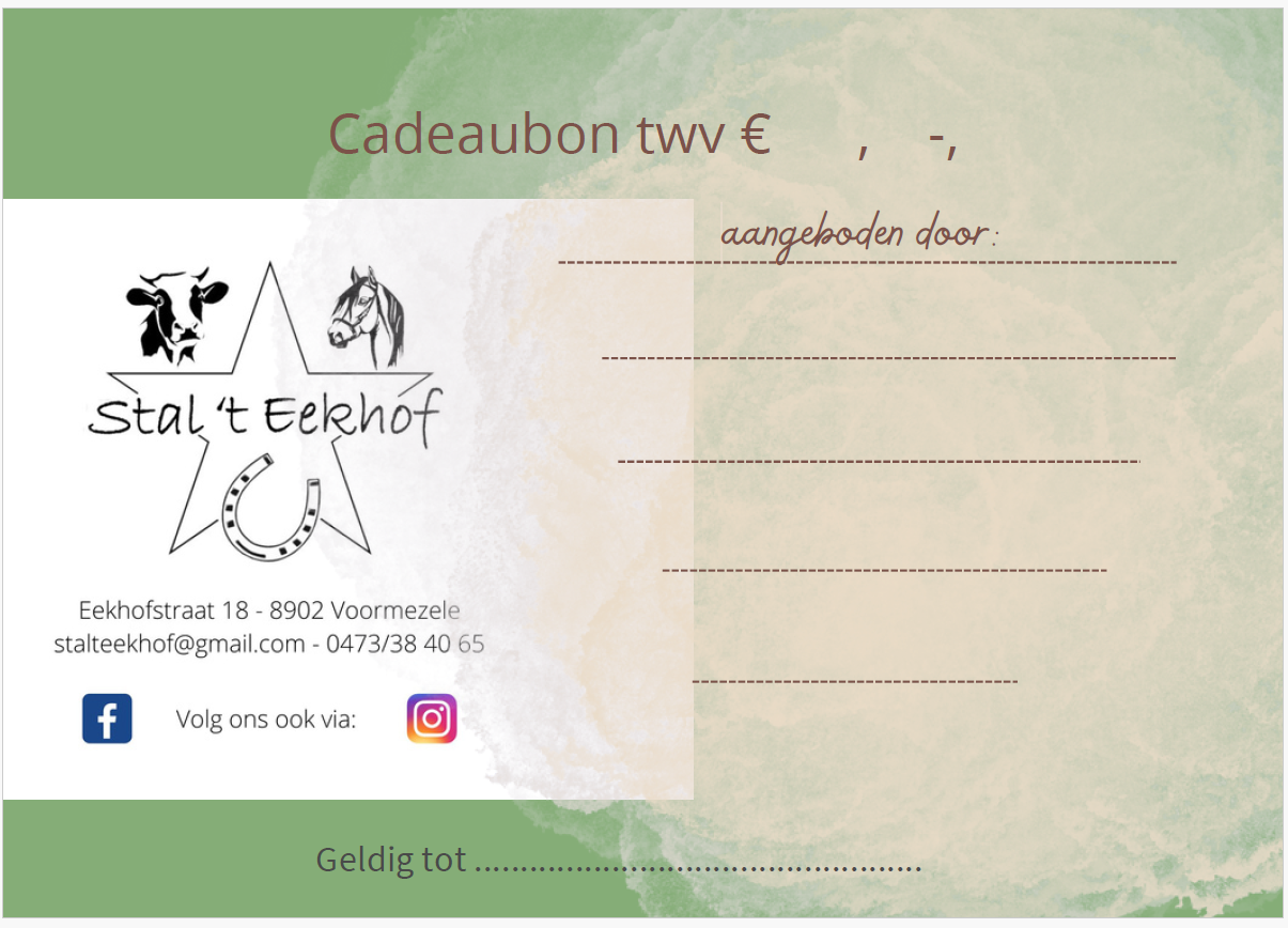 Cadeaubon 15,00 euro